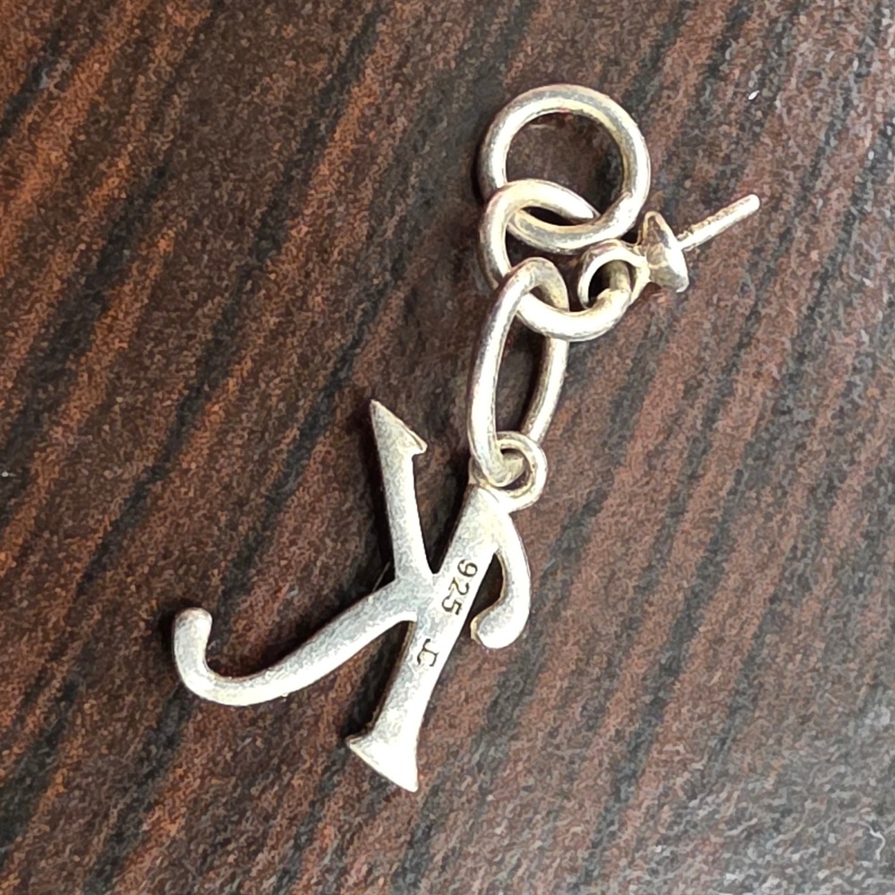 Sterling Silver Script Initial K Pendant Charm 925 Letter K Hallmark 0.72g - Picture 12 of 16